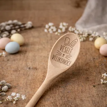 Vařečka Dřevěná vařečka VESELÉ VELIKONOCE