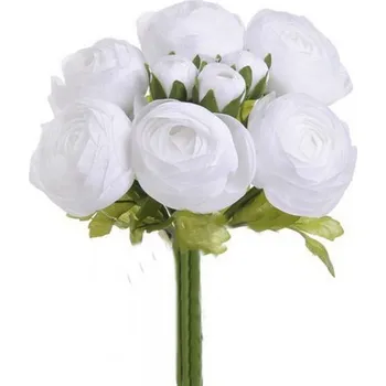 umělá květina Ranunculus svazek - sněhová bílá