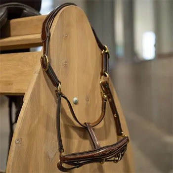 Kožená ohlávka HV Polo Legacy - hnědá, vel. Cob