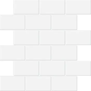 Tapeta Cihlová vinylová tapeta 3D efekt 30,5x30,5 cm vodotěsná PET materiál s PU lepidlem pro dekoraci stěn, 10 ks pro moderní interiéry bílá