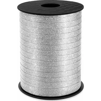 Balónek Tasiemka/wstążka brokatowa srebrna 500y (458m), GoDan