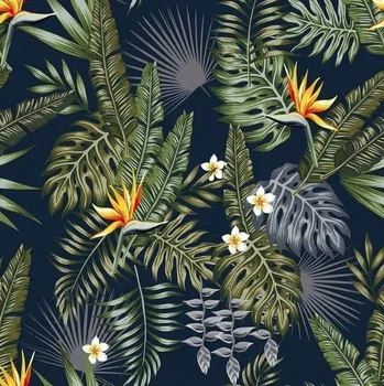 Dlažba Dlažba Murale Strelicja 3 černá kvítko 60x60 cm