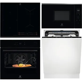 Set domácích spotřebičů Electrolux EIS67453 série 800 SenseBoil & Fry + Trouba Electrolux EOB8S39WZ série 800 SteamBoost + Mikrovlnná trouba Electrolux KMFE172TEX série 800 FLEX + Myčka Electrolux EEC67310L série 900 ComfortLift + DOPRAVA ZDARMA