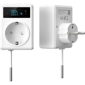 Elektrická zásuvka Smart vnitřní zásuvka s teploměrem bez kolíku, Immax NEO, typ F, WiFi
