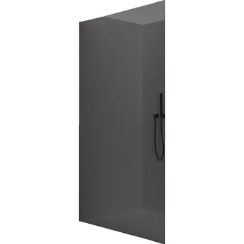 CERANO - Sprchová zástěna Walk-in Crystal L/P - 10 mm - bezvzpěrový systém - černá matná, grafitové sklo - 130x200 cm