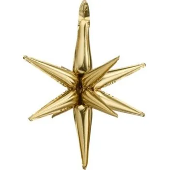 Balónek Hvězda 3D zlatá 50cm - fóliový balónek