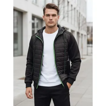 Pánská casual bunda Buďchlap Černá přechodná prošívaná bunda