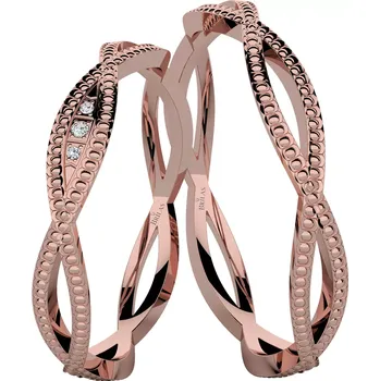 Prsten Faceta Red - snubní prsteny z růžového zlata