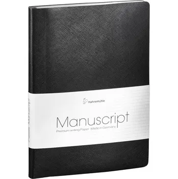 Blok Zápisník HM Manuscript, A5,100g,96l,rec.kůže,černý