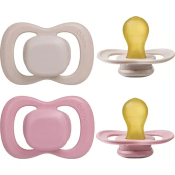 Dudlíky z přírodního kaučuku 6m+, 2ks - berry/blush