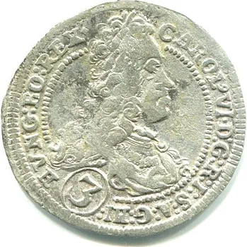 Karel VI. 3 Kreuzer 1716. Graz. Ag.
