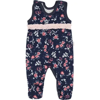 Kojenecký body Mamatti Kojenecké dupačky Flowers, granátové s kvítky | Velikost koj. oblečení: 62 (2-3m)