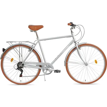 Jízdní kolo FABRICBIKE outhken - 28" městské kolo, klasické, pohodlné sedlo, 7 rychlostí. Grey 58cm ŠEDÁ 2025
