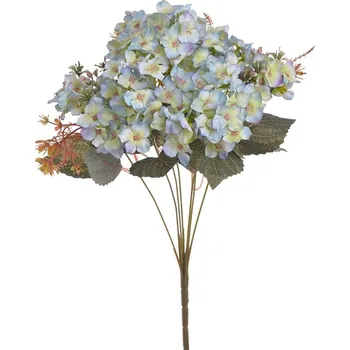 umělá květina Hortenzie - trs, modrá