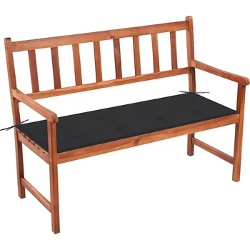 Zahradní lavice zahrada-XL Zahradní lavice s poduškou 120 cm masivní akáciové dřevo 3063768