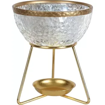 Aroma lampa Aromalampa skleněná, čirá + zlato, 11 cm