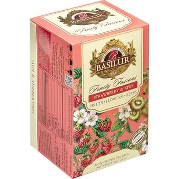 Horký nápoj BASILUR Without Hibiscus Strawberry & Kiwi přebal 20x1,8g