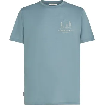 Pánská móda Pánské triko Icebreaker Men Merino 150 Tech Lite SS Tee Peaceful Pass Velikost: XXL / Barva: světle modrá