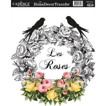 Volný čas Transferový obrázek Cadence Home Deco, 25x35 cm - Věnec s ptáčky