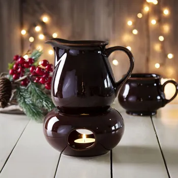 Kameninový džbán na svařené víno s ohřívačem KERA CERAMIKA BOLEK KONIAK 0,7 l