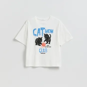 Dámské tričko Reserved - Tričko s potiskem - bílá - 456KL-00X - 456KL-00X-L