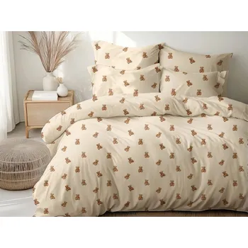 Povlečení Podpěrová s.r.o. Krepové povlečení MEDVÍDCI TEDDY Velikost: 140x200 cm (1 ks), 70x90 cm (1 ks)