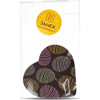 Čokoláda JANEK Hořké čokoládové srdíčko s velikonočním potiskem 14 g