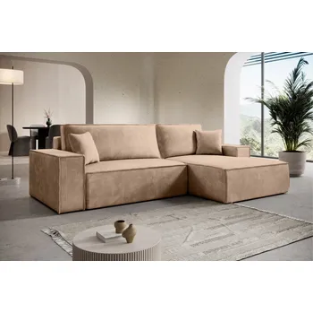 Sedací souprava Rozkládací rohová sedačka ADONIS 261x160 světle hnědá