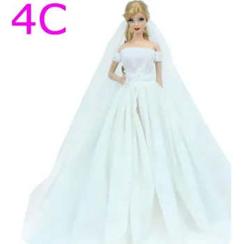 Různé druhy dlouhých šatů pro Barbie Motiv: Svatební bílé