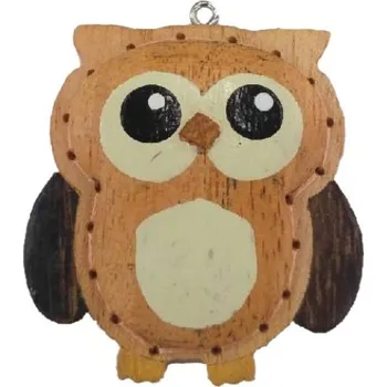 Peněženka Filipíny - přívěšek dřevo - Sova - ovál