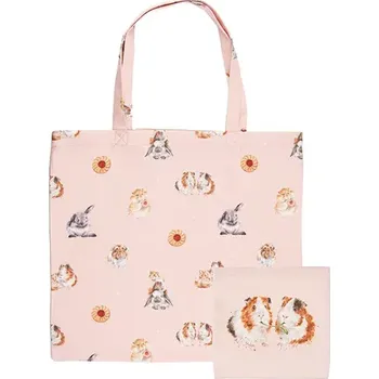 Nákupní taška Skládací nákupní taška "Lettuce be Friends" Wrendale Designs - morče a zajíc