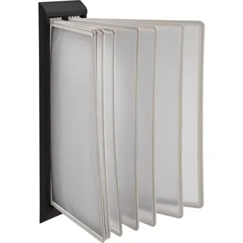 Nástěnný černý kovový držák 10x šedé A4