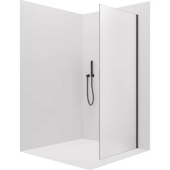 CERANO - Boční stěna Santoro - levá - 6 mm - černá matná, mléčné sklo - 70x195 cm - jednodílná pevná