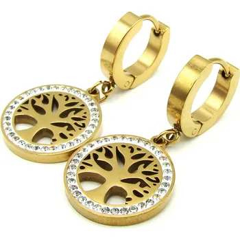 Náušnice RajSperku Náušnice STROM ŽIVOTA z Chirurgické oceli zlatá variace NS260153 dárkové balení zdarma