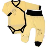 Baby Nellys 2-dílná sada body dl. rukáv + polodupačky, žlutá - Baby Little Star | Velikost koj. oble
