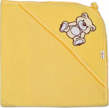 Baby Nellys Dětská osuška Teddy Bear s kapucí, roz. 80 x 80 cm - krémová,žlutá