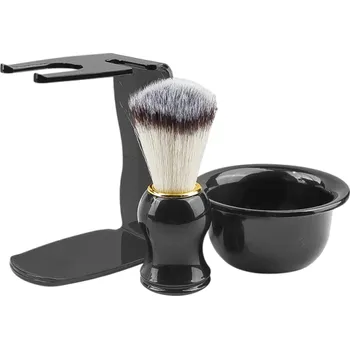 Břitva na holení Profesionální 3dílná sada na holení štětka 10,5 x 3,5 cm miska 8,5 x 4,5 x 5 cm stojan 10,8 x 5,5 x 8 cm Dárková sada na vousy ABS plast