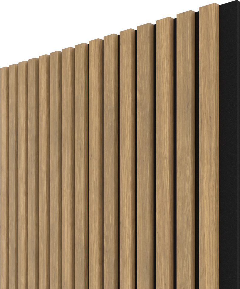 WALL CONCEPT akustický panel Dub Sacramento, černý filc + MDF, 2750x604x21 mm, 1,66 m2