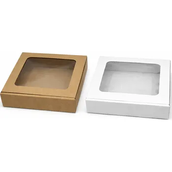 Dárková krabička s průhledným okénkem 20x20x3,5 cm II