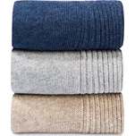 3 páry ponožek pro diabetiky tm. modrá, světle šedá, béžová 35-38