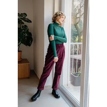 Dámské kalhoty Manšestrové kalhoty Juno vol. 2 vínové Velikost: XS