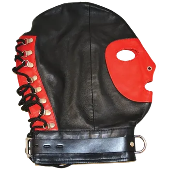 ROUGE Leather Mask with D-Ring and Lockable Buckle Strap