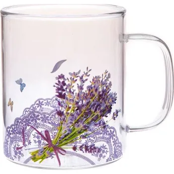 Skleněný hrnek - levandule 410ml
