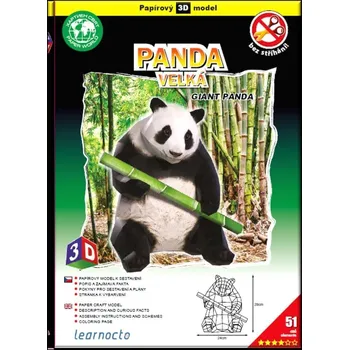 3D puzzle Panda velká – Papírový 3D model/51 dílků