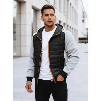 Pánská casual bunda Buďchlap Světle šedá přechodná prošívaná bunda