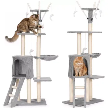 Škrabadlo pro kočky 134 cm, šedé, Petsi