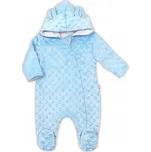 Baby Nellys Kombinézka/overálek MINKY s kapucí a oušky - modrá | Velikost koj. oblečení: 68 (4-6m)