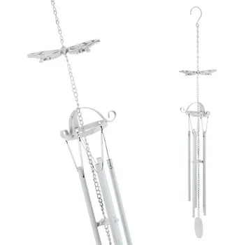 Zvonkohra kovová - s motýlem, barva bílá