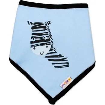 Baby Nellys Dětský bavlněný šátek na krk Baby Nellys, Zebra - modrý