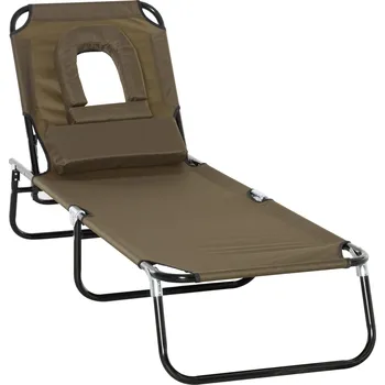 Zahradní lehátko Skládací zahradní lehátko | hnědé
